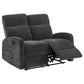 Hamilton 3-piece Chenille Manual Reclining Sofa Set Charcoal Grey