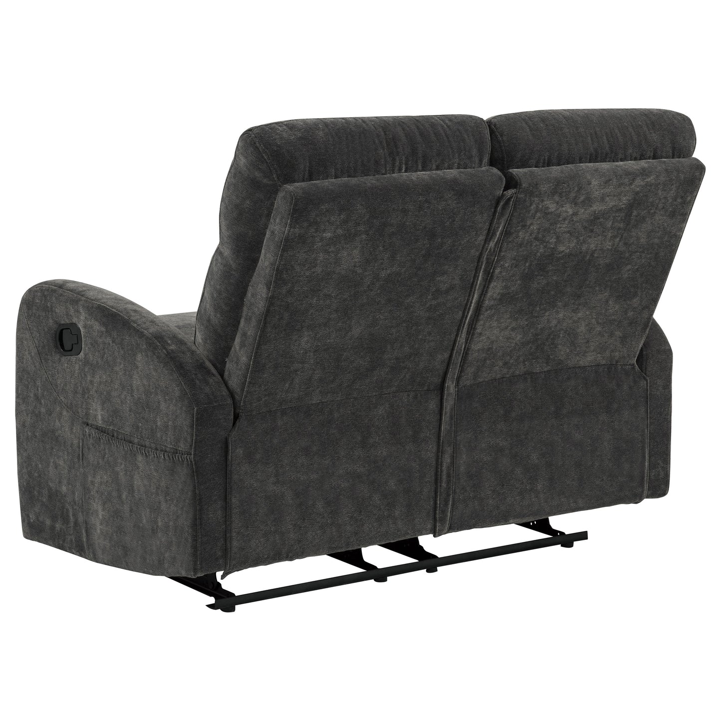 Hamilton 3-piece Chenille Manual Reclining Sofa Set Charcoal Grey