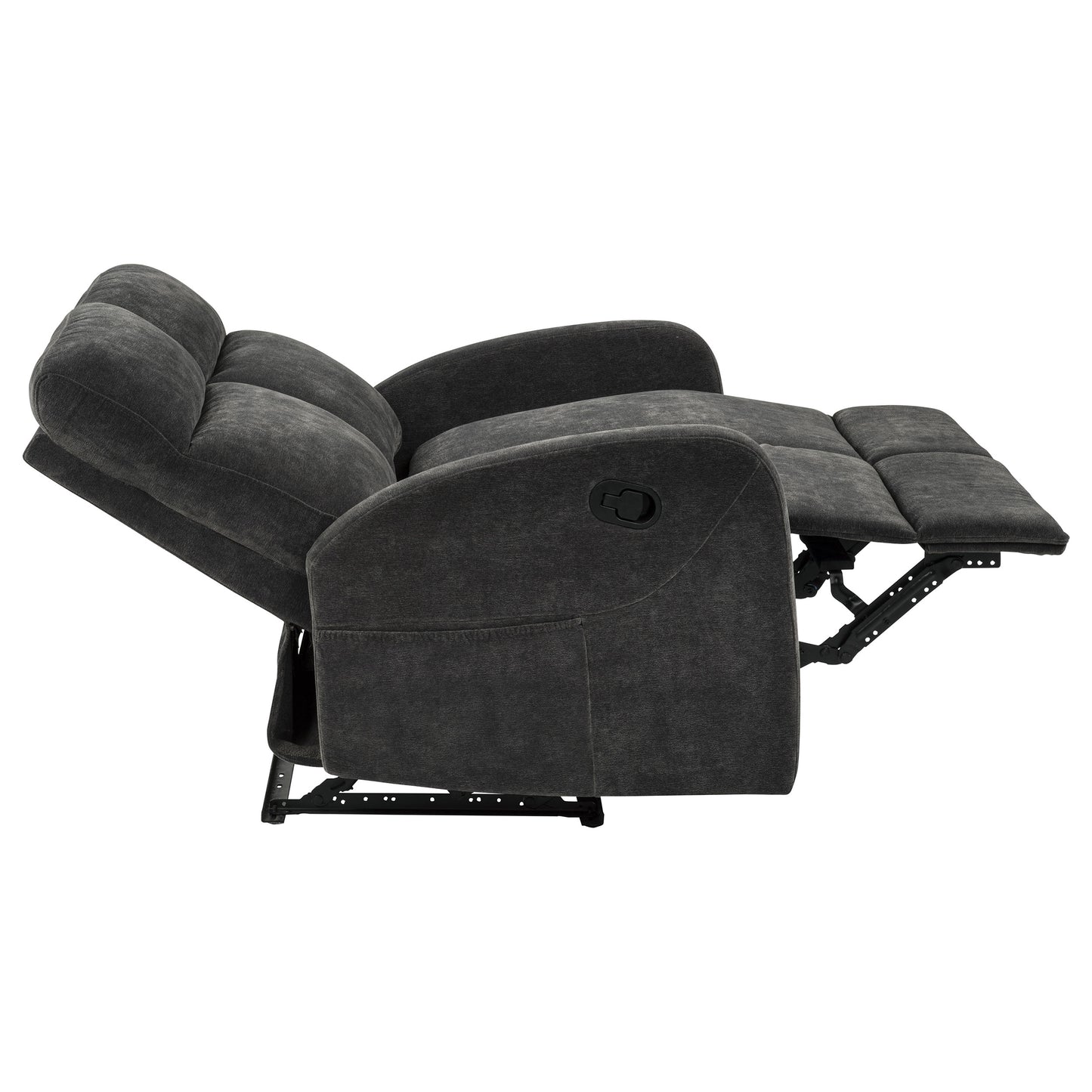 Hamilton 3-piece Chenille Manual Reclining Sofa Set Charcoal Grey
