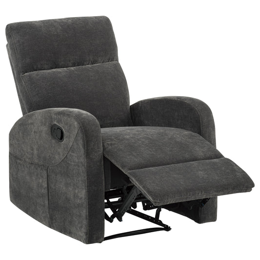Hamilton Chenille Upholstered Manual Glider Recliner Charcoal Grey