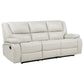 Camila Upholstered Motion Reclining Sofa White