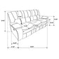 Camila 3-piece Upholstered Reclining Sofa Set White