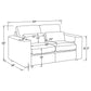 Amador Chenille Upholstered Track Arm Loveseat Camel