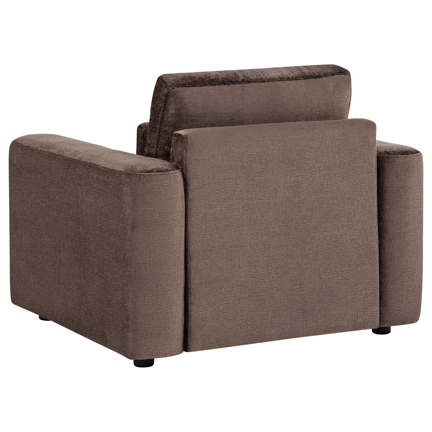 Amador Chenille Upholstered Track Arm Accent Chair Chocolate