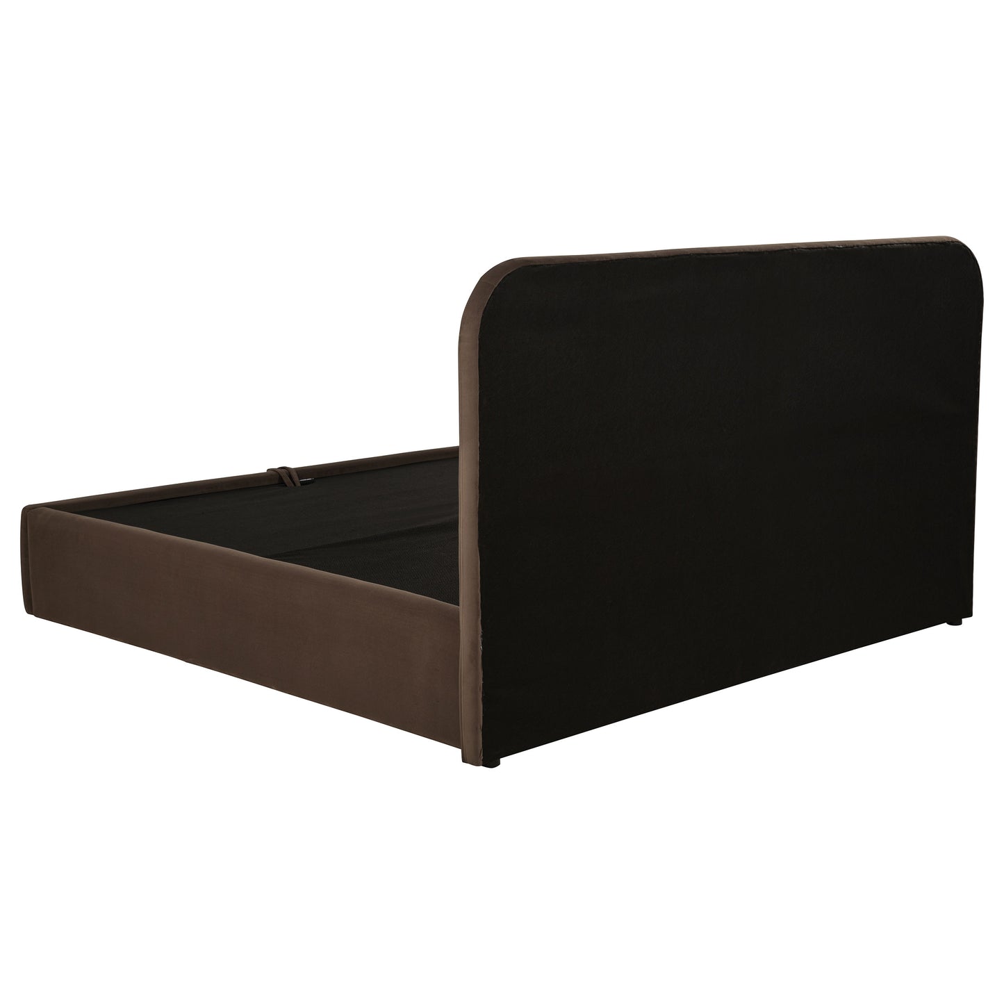 Anders Upholstered Eastern King Storage Lift Platform Bed Chocolate