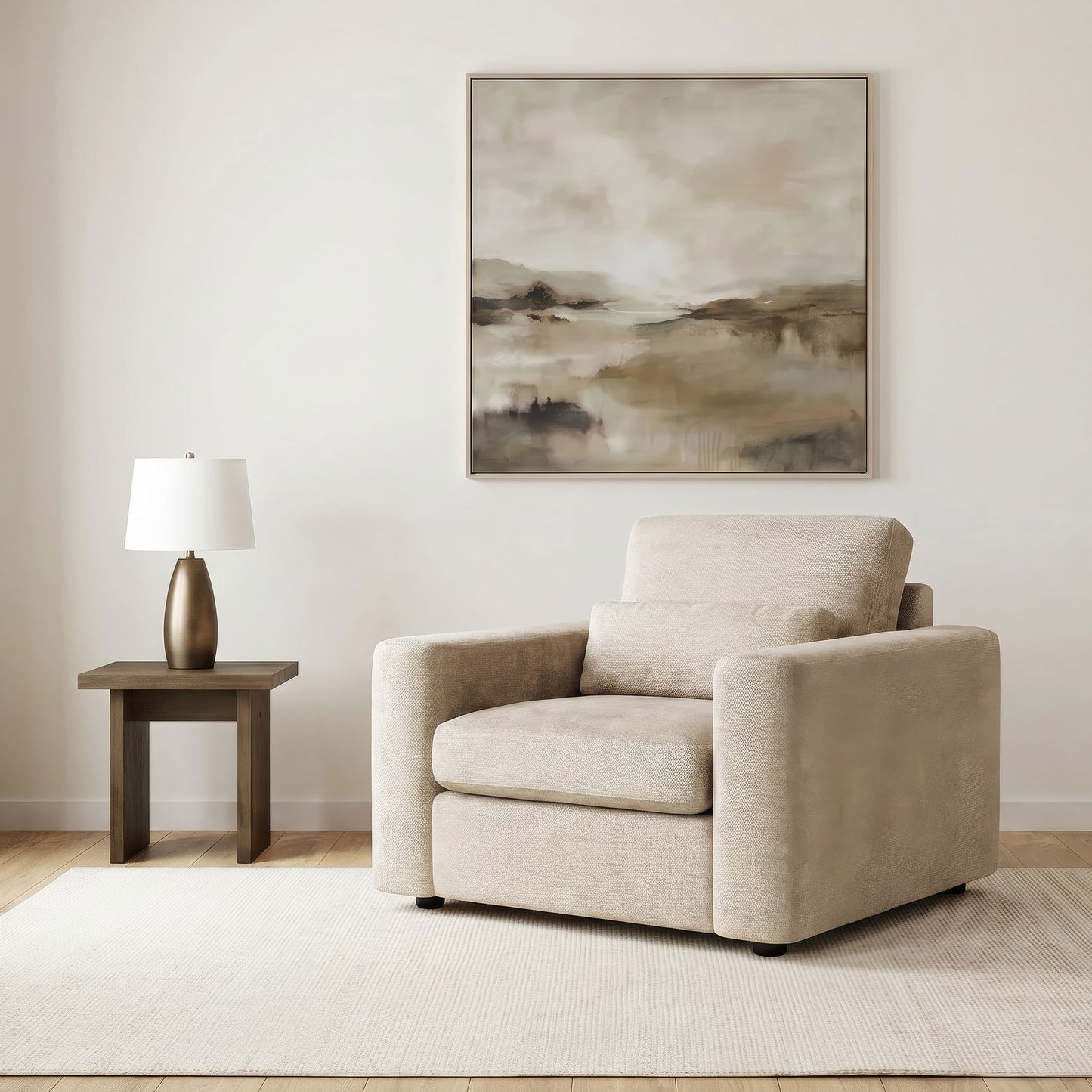 Amador Chenille Upholstered Track Arm Accent Chair Camel