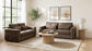 Amador 2-piece Chenille Upholstered Track Arm Sofa Set Chocolate