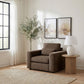 Amador Chenille Upholstered Track Arm Accent Chair Chocolate
