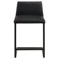 Vardon Genuine Leather Counter Height Chair Black (Set of 2)