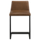 Vardon Genuine Leather Counter Height Chair Dark Brown (Set of 2)