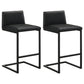 Vardon Genuine Leather Bar Stool Black (Set of 2)