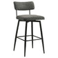 Levine Fabric Upholstered Swivel Bar Chair Grey (Set of 2)