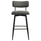 Levine Fabric Upholstered Swivel Bar Chair Grey (Set of 2)