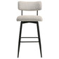 Levine Fabric Upholstered Swivel Bar Chair Cream (Set of 2)