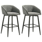 Rainer Fabric Upholstered Swivel Bar Chair Charcoal (Set of 2)