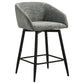 Rainer Fabric Upholstered Swivel Counter Height Chair Charcoal (Set of 2)