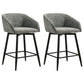 Rainer Fabric Upholstered Swivel Counter Height Chair Charcoal (Set of 2)