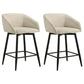 Rainer Fabric Upholstered Swivel Counter Height Chair Cream (Set of 2)