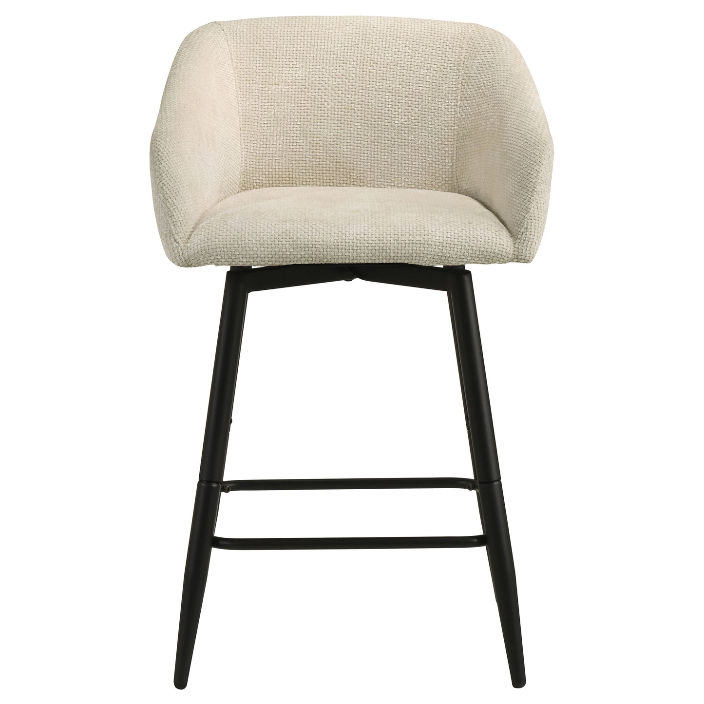 Rainer Fabric Upholstered Swivel Counter Height Chair Cream (Set of 2)