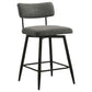 Levine Fabric Upholstered Swivel Counter Chair Grey (Set of 2)