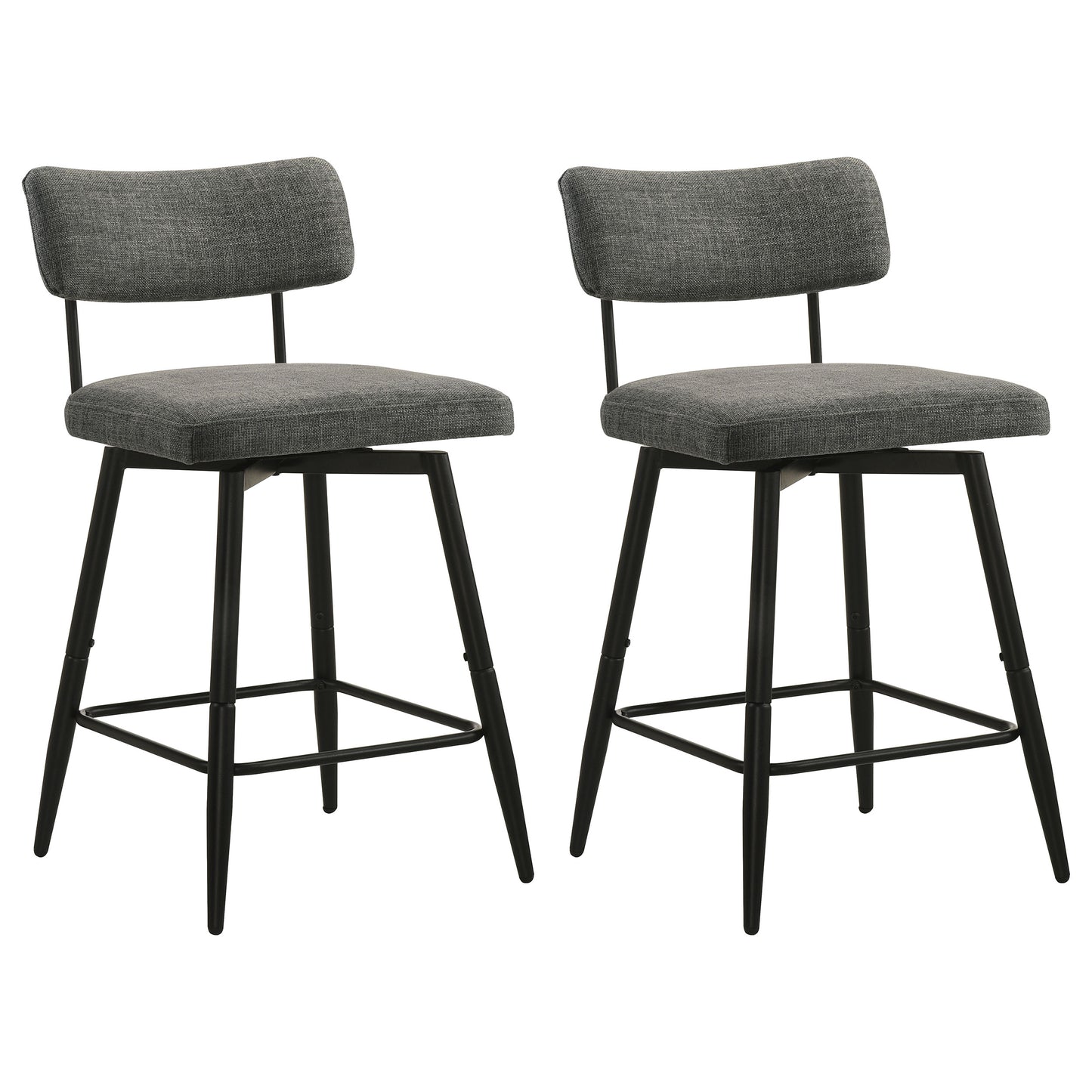 Levine Fabric Upholstered Swivel Counter Chair Grey (Set of 2)
