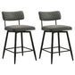 Levine Fabric Upholstered Swivel Counter Chair Grey (Set of 2)