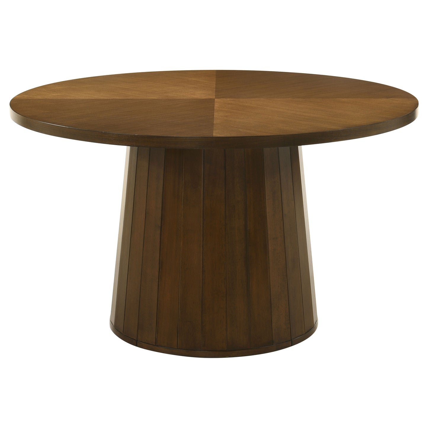 Galindo 52-inch Round Walnut Veneer Dining Table Walnut