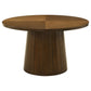 Galindo 52-inch Round Walnut Veneer Dining Table Walnut