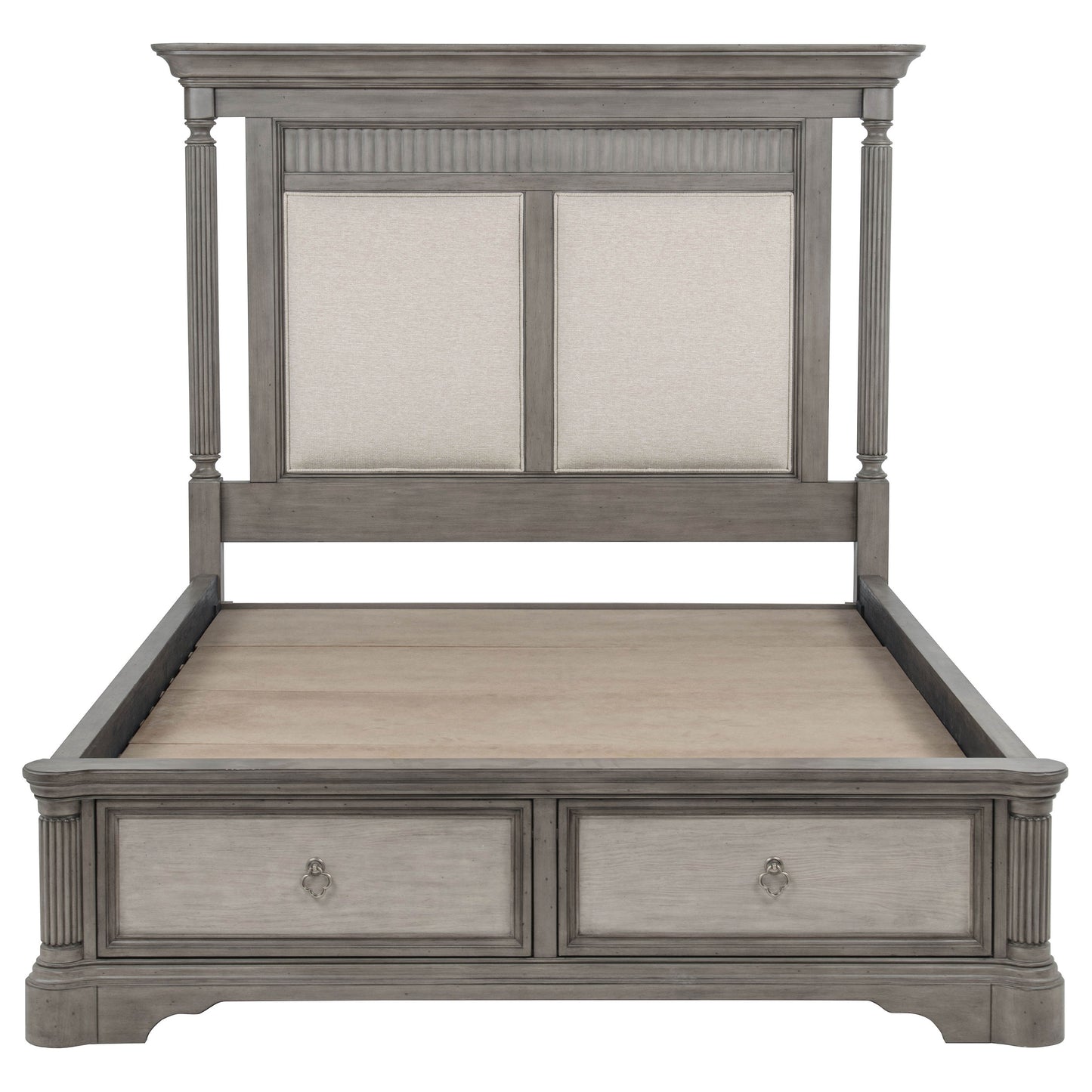Cresswell California King Storage Platform Bed Weathered Taupe