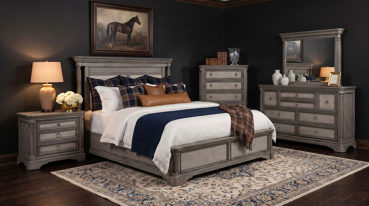 Cresswell California King Panel Bed Weathered Taupe