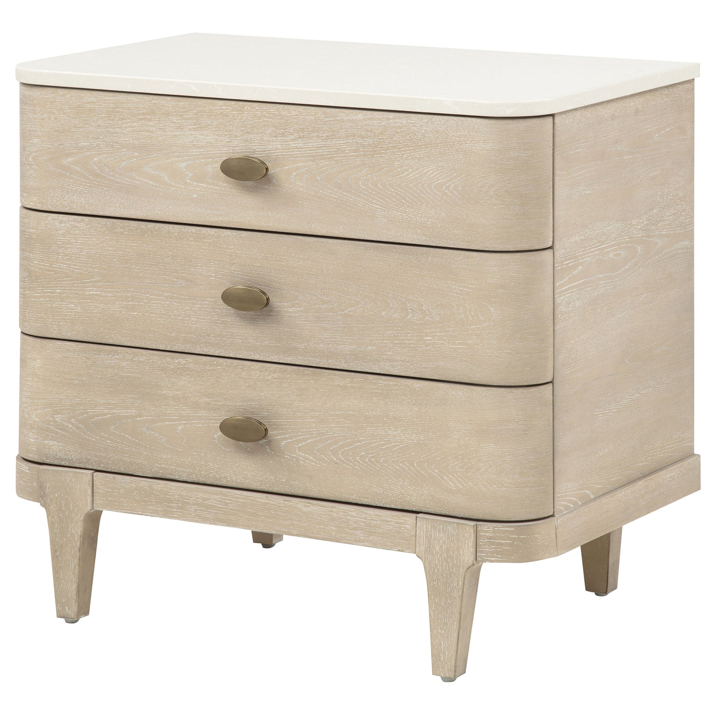 Lucaire 3-drawer Nightstand Bedside Table Sandstone