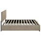 Reeves Upholstered Queen Lift-Top Storage Platform Bed Tan