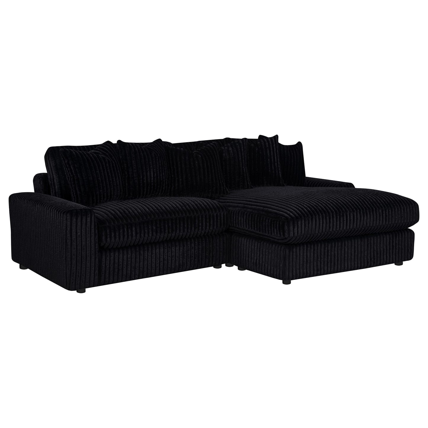Blaine Upholstered Reversible Chaise Sectional Sofa Black