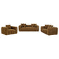 Lazaro 3-piece Fabric Upholstered Wide Channel Sofa Set Bronze