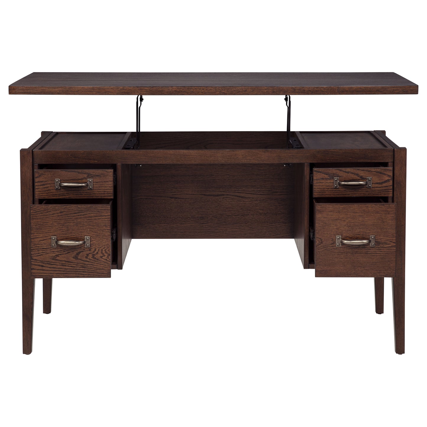 Graham 54-inch 4-drawer Double Pedestal Lift Top Computer Desk Chocolate