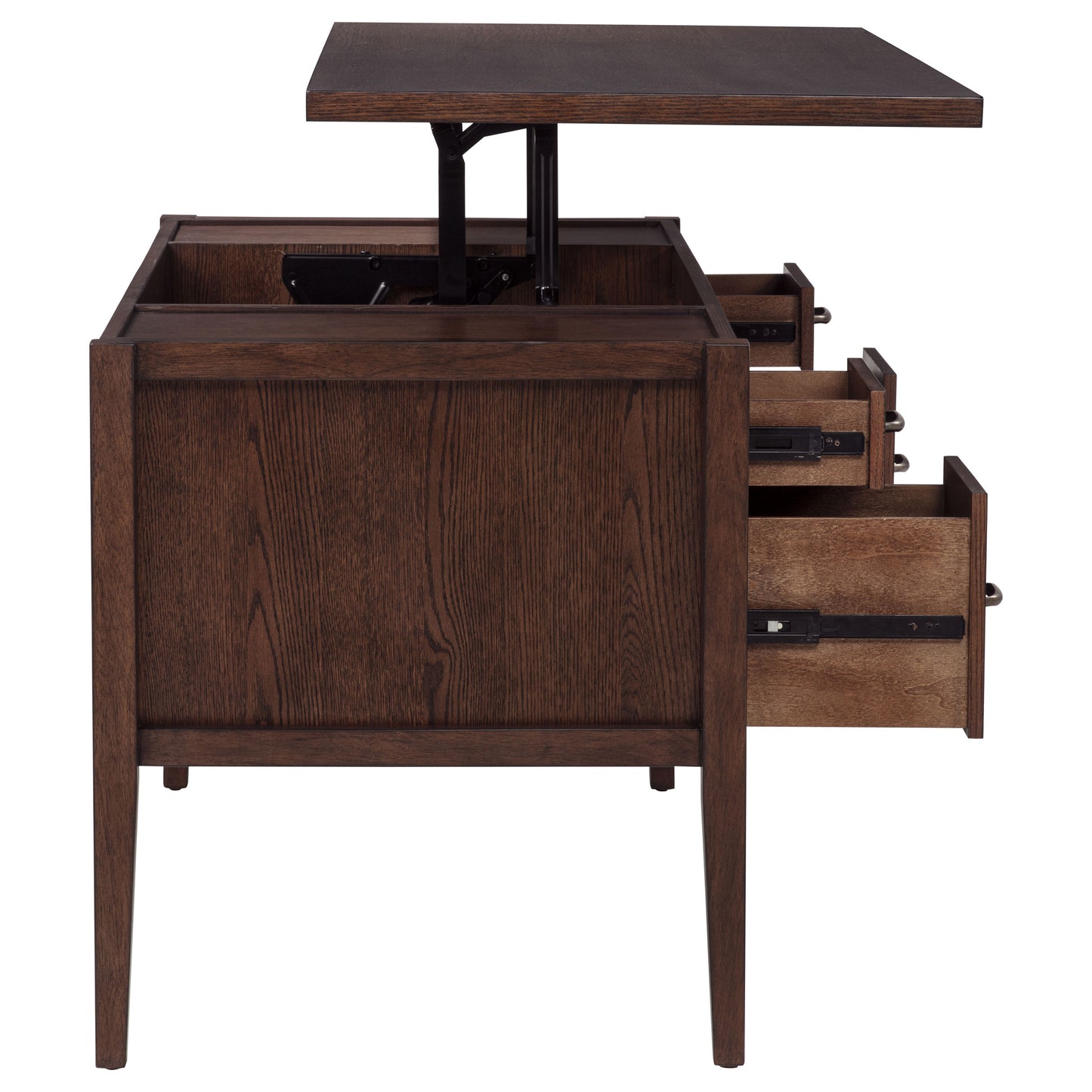 Graham 54-inch 4-drawer Double Pedestal Lift Top Computer Desk Chocolate