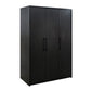 Cerda 3-door Bedroom Wardrobe Storage Cabinet Armoire Black