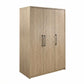 Cerda 3-door Bedroom Wardrobe Storage Cabinet Armoire Latte