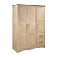 Canova 3-door Bedroom Wardrobe Storage Cabinet Armoire Latte