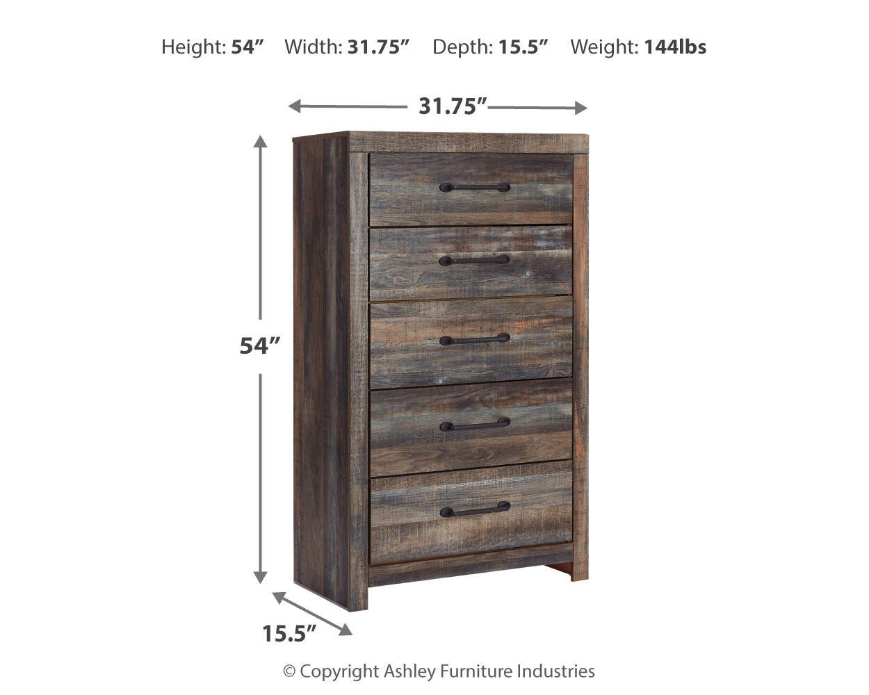 Drystan Five Drawer Chest