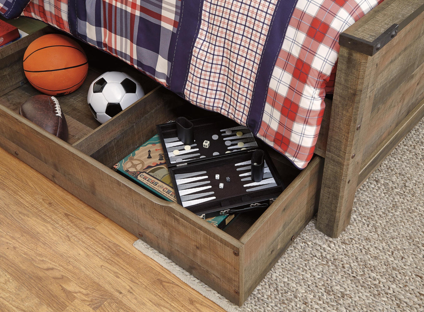 Trinell Twin Bookcase Bed with 1 Large Storage Drawer