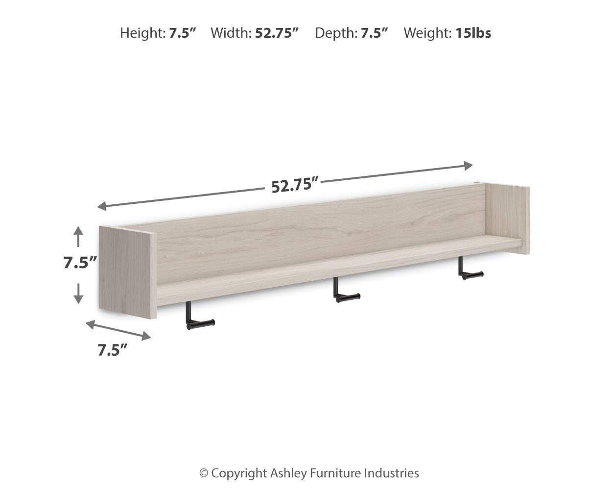 Socalle Wall Mounted Coat Rack w/Shelf