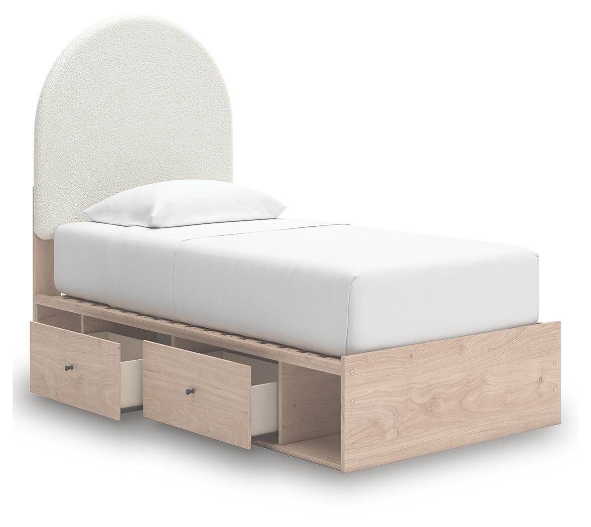 Arloster Twin Upholstered Panel Bed with Storage