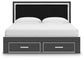 Zuraleus King Upholstered Panel Storage Bed