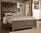 Juararo Queen Panel Bed with Mirrored Dresser, Chest and Nightstand
