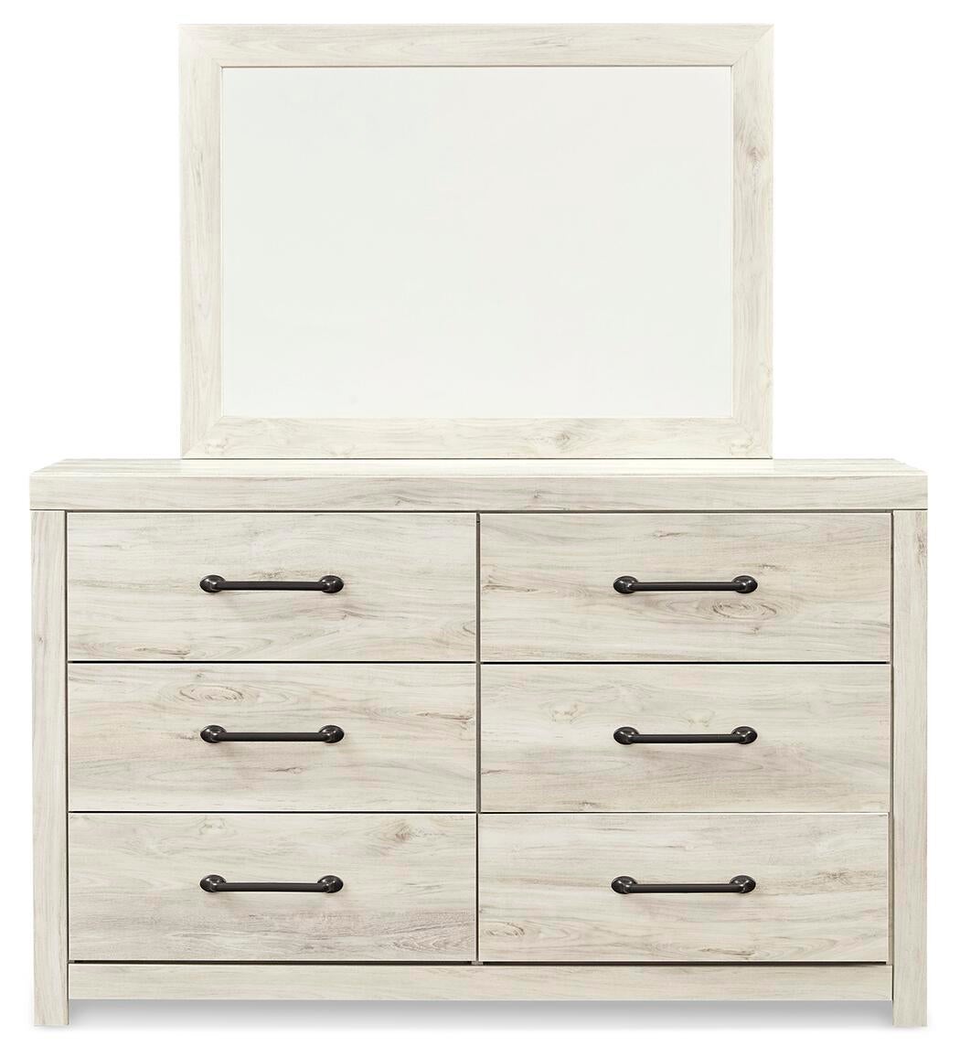 Cambeck Full Panel Bed with Mirrored Dresser