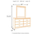 Huey Vineyard Queen Sleigh Headboard Bed with Mirrored Dresser