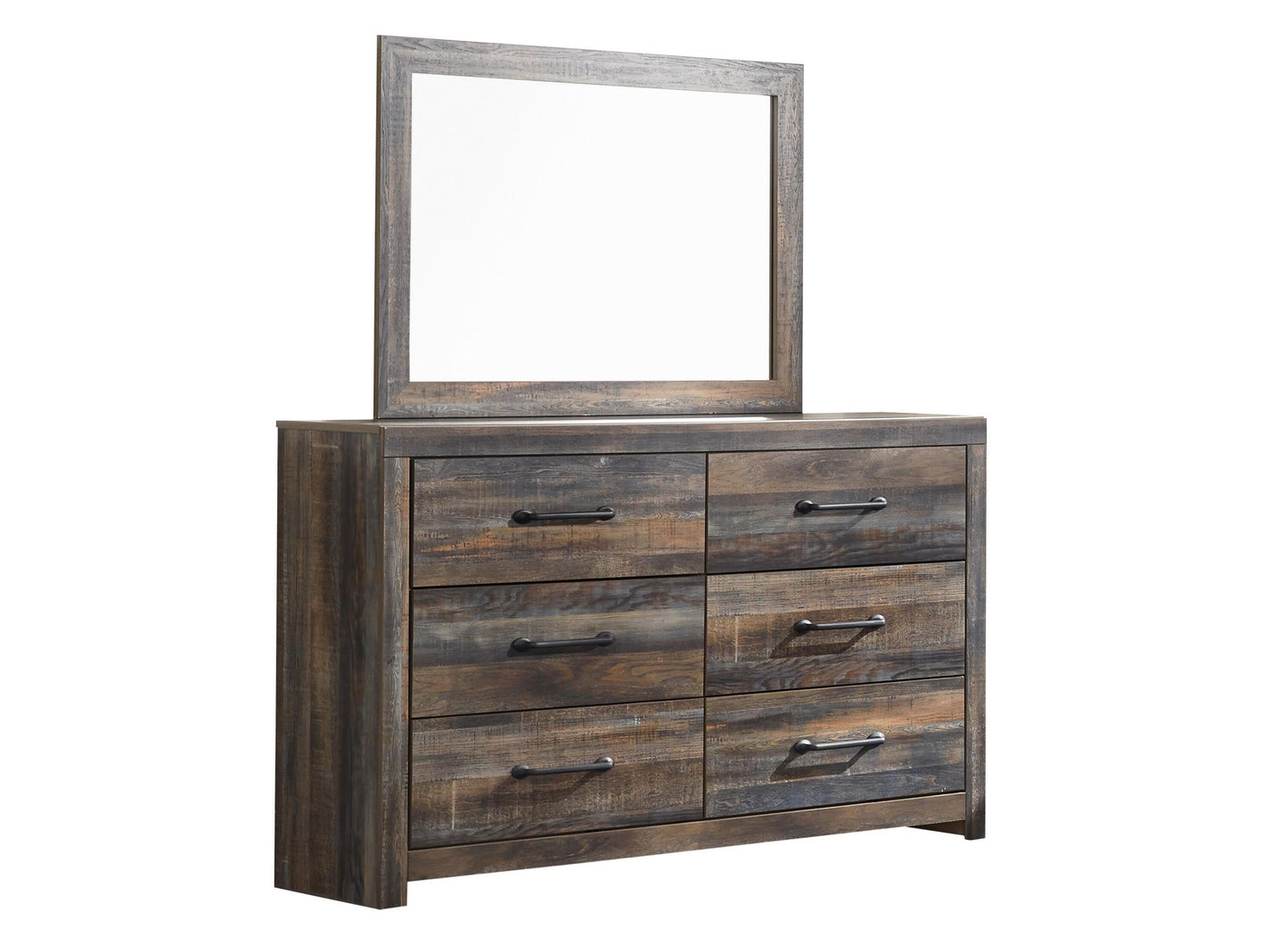 Drystan Queen Panel Bed with 2 Storage Drawers, Dresser, Mirror, Chest and Nightstand