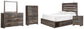 Drystan Queen Panel Bed with 2 Storage Drawers, Dresser, Mirror, Chest and Nightstand
