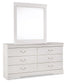 Anarasia Full Sleigh Bed with Mirrored Dresser